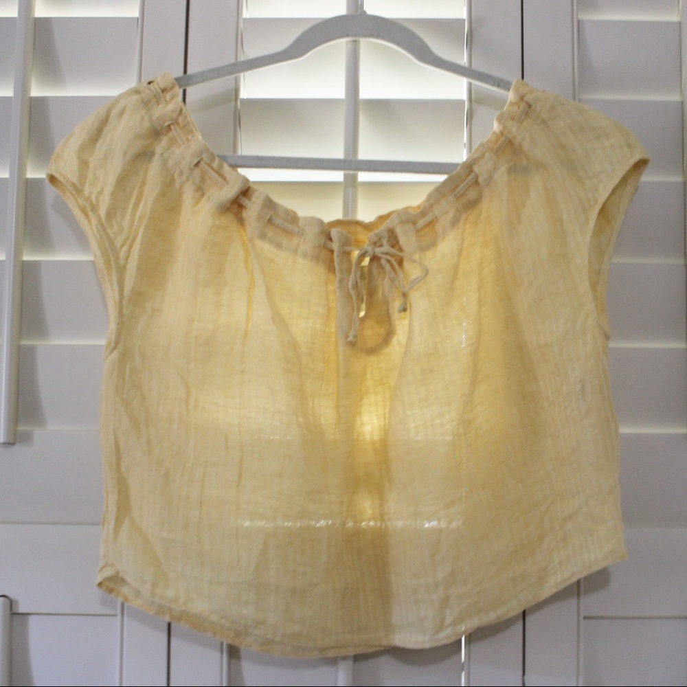 Reformation Yellow Off the Shoulder Top